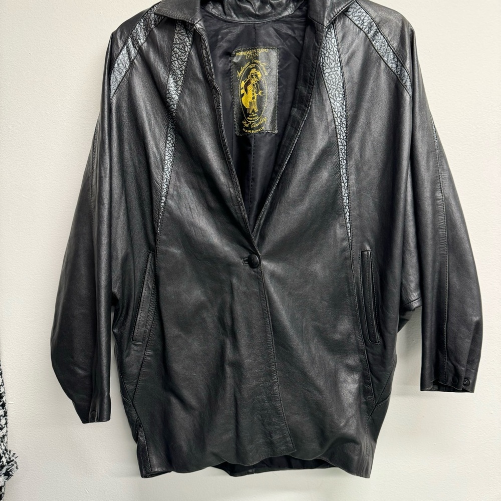 LYZANT Black Leather‎ jacket L